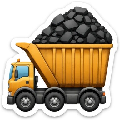 truck with coal ore sticker