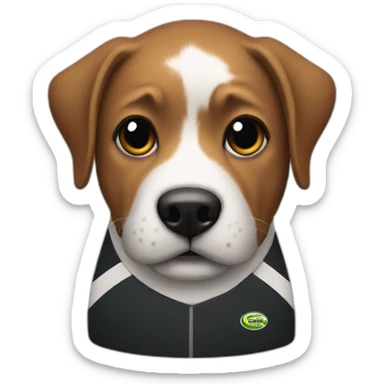 Chien noir rugbyman sticker