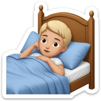 Laying in bed waiting sticker