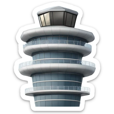 air traffic control tower, full size, modern, realistic sticker