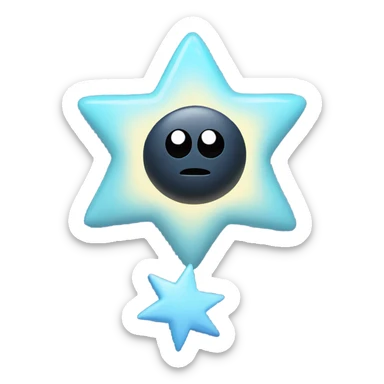 Soot sprite holding pastel blue star  sticker