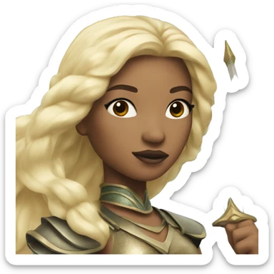A warrior princess mermaid with blonde hair  sticker
