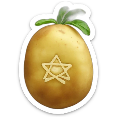 jewish symbol on potato sticker