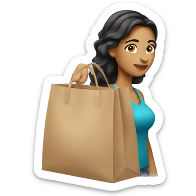 Pretty Latina girl packing bag sticker