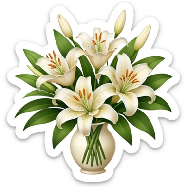 bouquet of cream and white lilies sticker