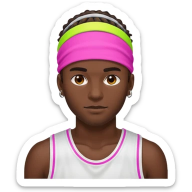 Basketball guy with neon headband sticker