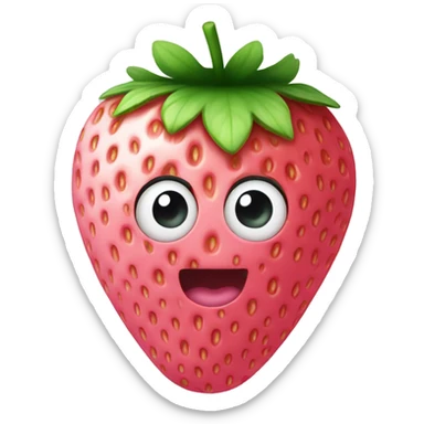 Pink strawberry  sticker