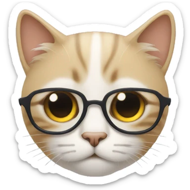 Gato,lentes, triste  sticker