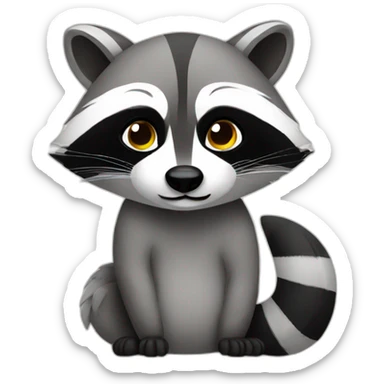 creative raccoon sticker