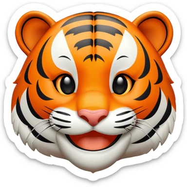 happy tiger face sticker
