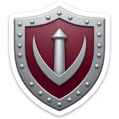 

"A modern shield-shaped logo divided into maroon and grey quarters, featuring three upward-pointing white pillars or beams with circular dots at the top, symbolizing strength, protection, and unity."
(Bangalore Trilife hospital logo)
 sticker