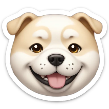 chubby asian doggo say hehe sticker