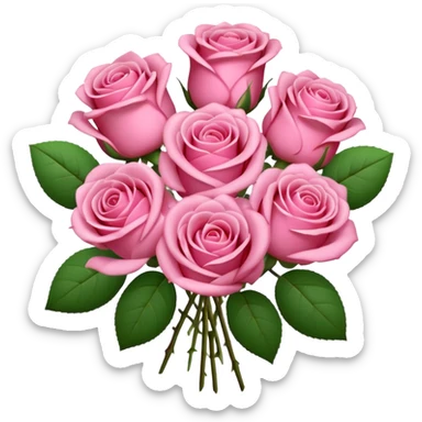 Bouquet of pink roses  sticker