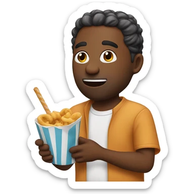 Pops eating a snack sticker