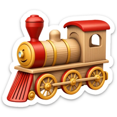 train toy made of wood only no color sticker