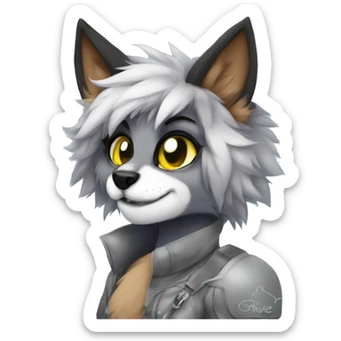 Edgy anthro furry by Falvie, AngieWolf sticker