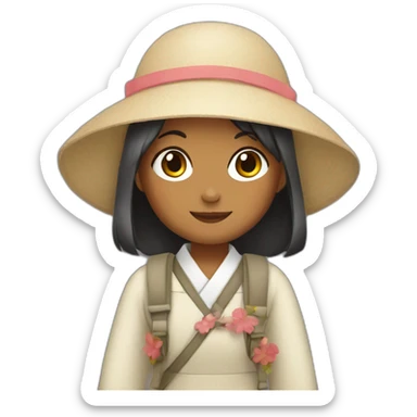 girl traveling in japan sticker