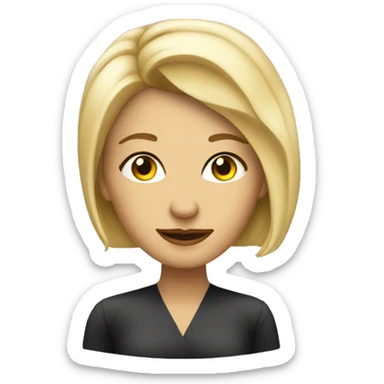 beautiful blonde woman psychologist sitting in chair sticker