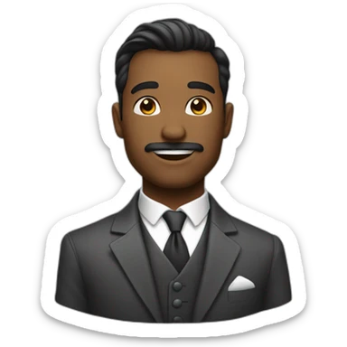 Dashing man emoji with a blend of handsomeness and elegance, and a hint of a bold sticker