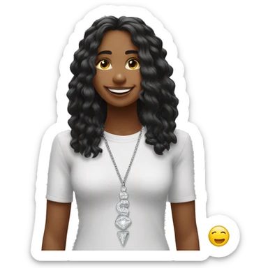 Create me  diamond chain with a pendant that says SLZ sticker