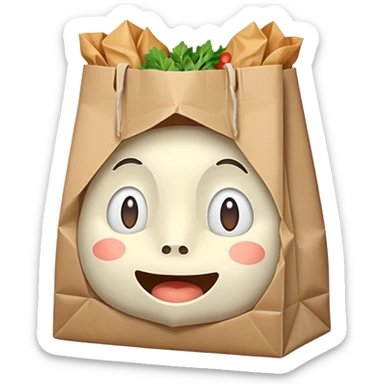 Ghibli style grocery bag sticker