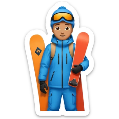 man snowboarding in the mountains sticker