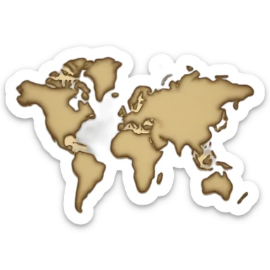 paper map of the world sticker