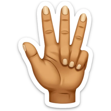rock hand with the middle and index finger crossing over, middle behind index sticker