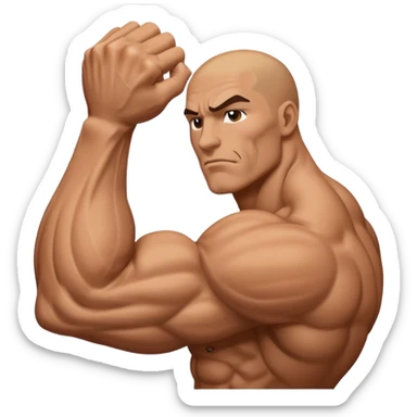 big muscular arm, fist to shoulder view sticker