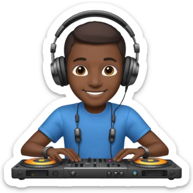 dj with setup sticker