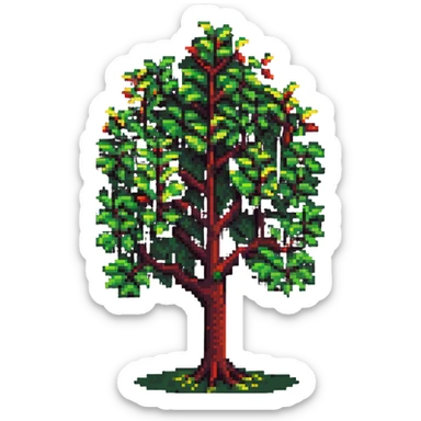 pixel art of a branching decision tree symbolizing an algorithm sticker