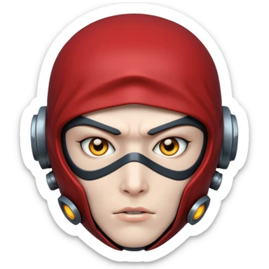 cyborg ninja face sticker