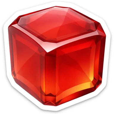 A top view of a hexagonal red gem jelly sticker