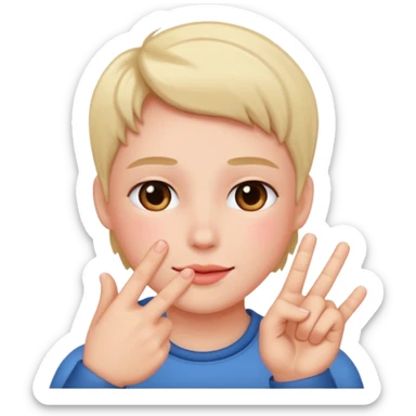 blushing with fingers sticker