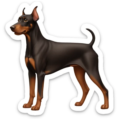 Brown Doberman pinscher  sticker
