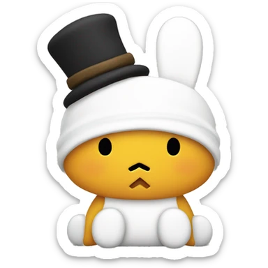 miffy wearing a pochacco hat sticker
