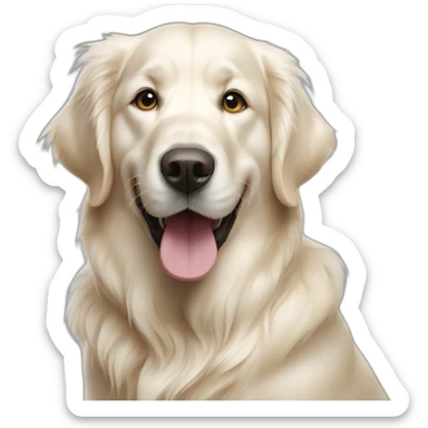 Pépé the hungry white golden retriever sticker