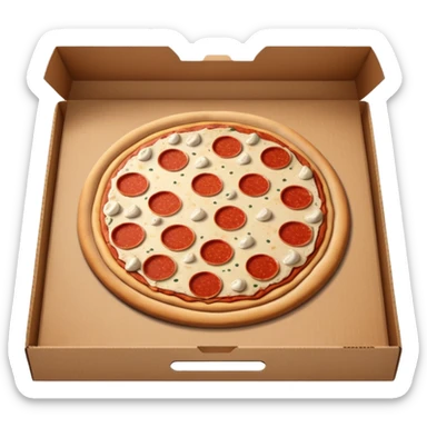 Pizza box is Witten noobini pizza sticker