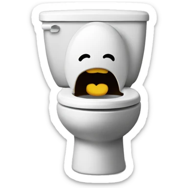 toilet with head popping out of the toilet  sticker