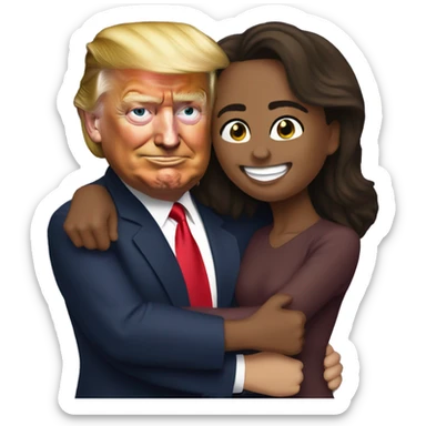 Donal trump and Kamala hugging  sticker