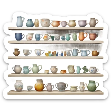 homewares on 3 shelves sticker