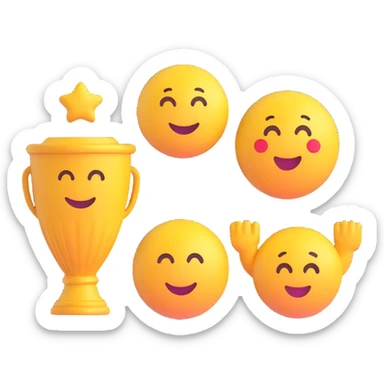winners in 1st, 2nd & 3rd place emoji  sticker