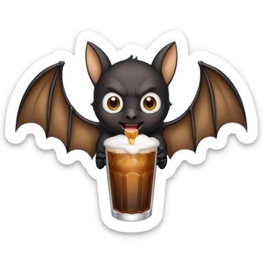 black bat drinkig sprite sticker