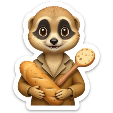 Meerkat with a bread sticker
