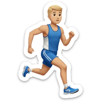 tall, stocky man running in a track meet sticker