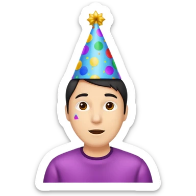 Happy Birthday Confetti Hat without Human sticker