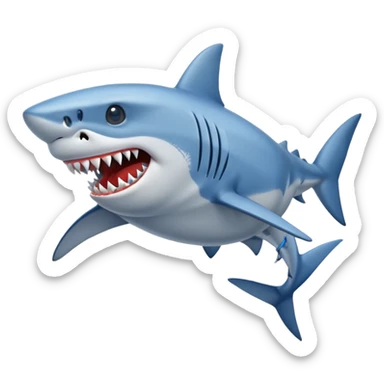 A shark with blue shoes sticker