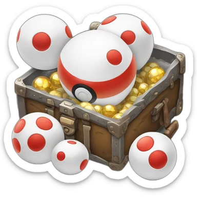 Pokemon Game LootCase White Color Rich Treasure Legendary Epic Pokeballs and Pokemons Inside sticker