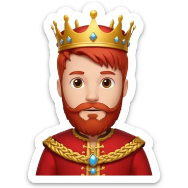 bearded  king  red outfit red hair sticker