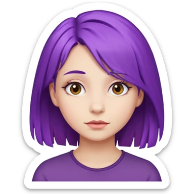 girl with purple hair sticker
